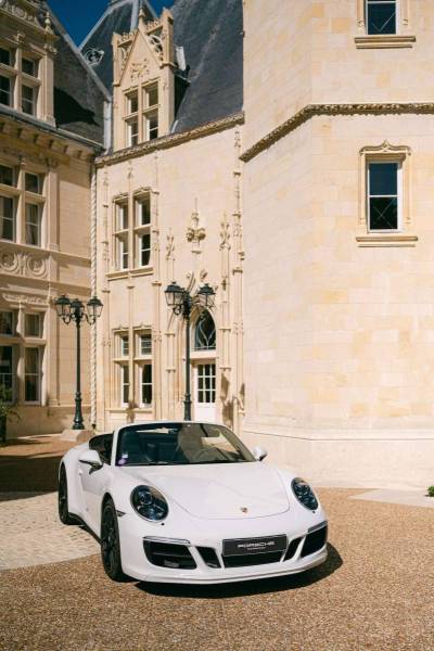 Luxury car roadshow event location at French castle in Bordeaux area