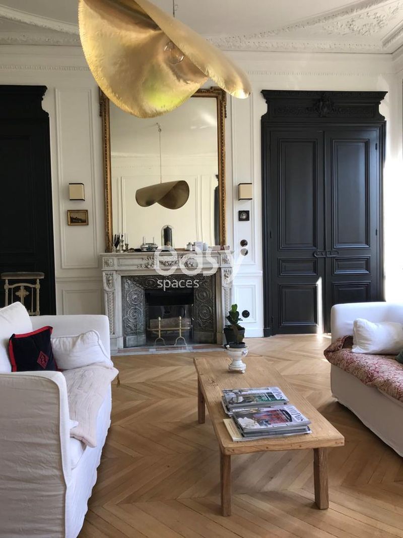 Haussmann-style apartment filming in the city of Paris in France