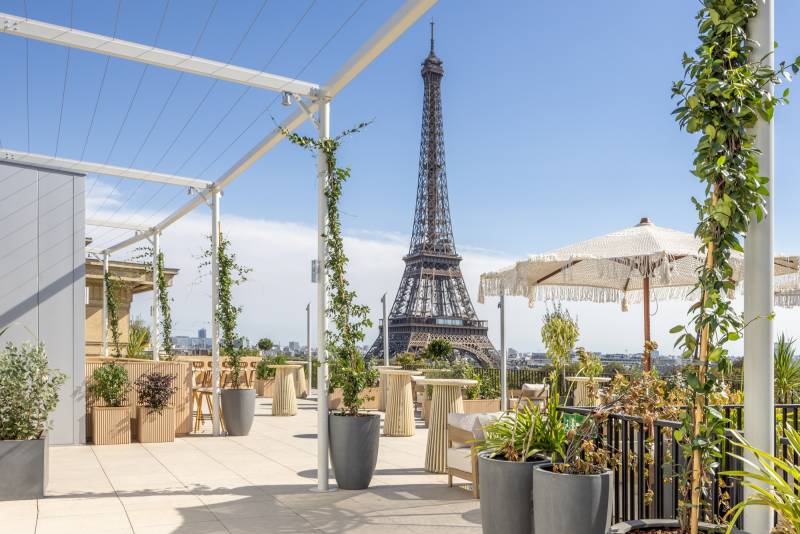 Parisian rooftop with an exceptional and picturesque setting perfect for professional photo shoots