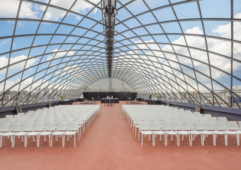 Rooftop view of the Eiffel Tower in Paris, FRANCE, perfect for hosting special events and memorable gatherings