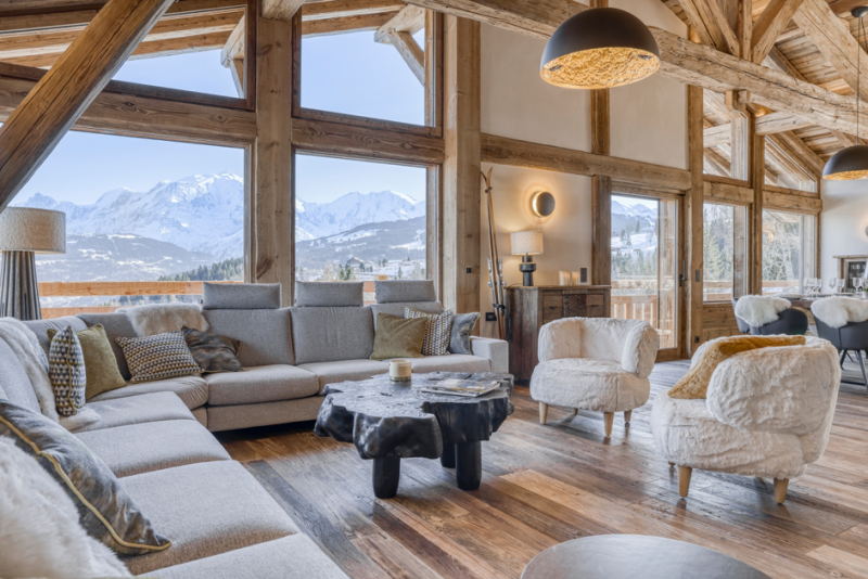 filming location inside a mountain chalet in FRANCE