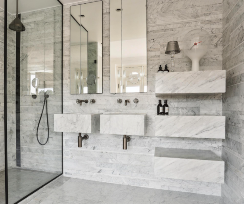 Beautiful bathroom for filming in Paris