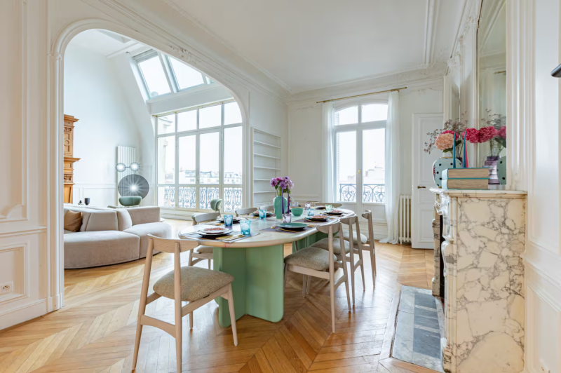 Renting a stylish and beautifully designed Haussmann apartment for film shooting in Paris, FRANCE