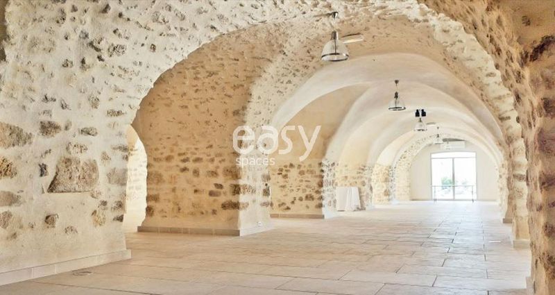 vaulted room made of stone specifically designed for photography shoots and filming purposes