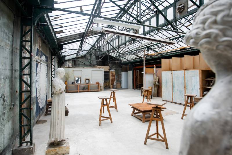 Raw filming location site in Paris, France for cinematic production