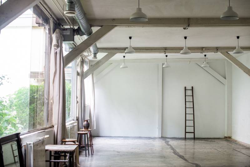 Raw industrial style decoration set specifically for photo shooting sessions in Paris, FRANCE