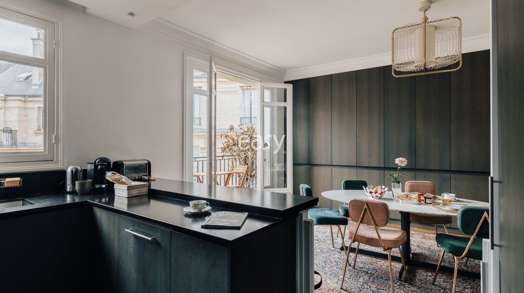 decor for filming in the city center of Paris, France with authentic urban settings