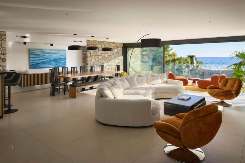 Modern living room with sea views to shoot in the south of France