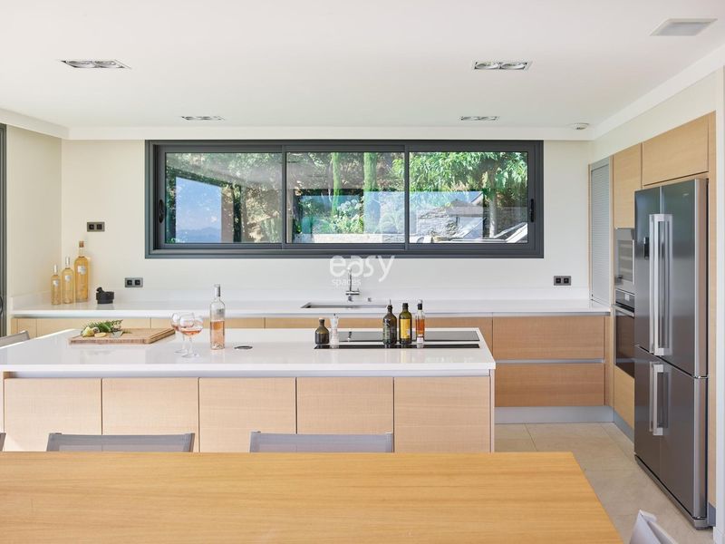 American-style kitchen of the location used for photo production in Saint Tropez, France