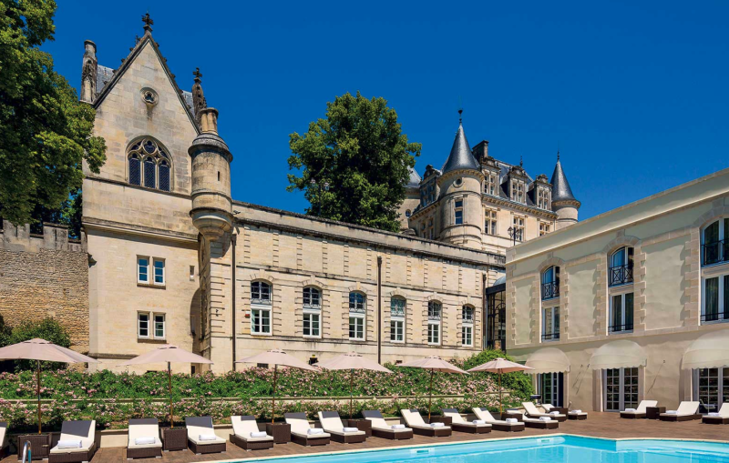 large château France near Bordeaux film production location TV series Netflix style European castle location